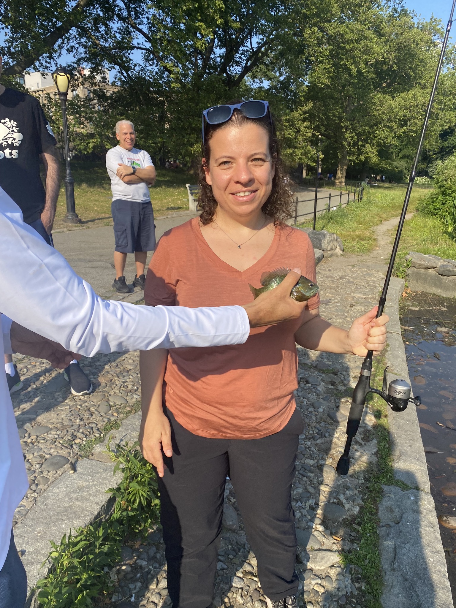 Two people fishing in Manhattan