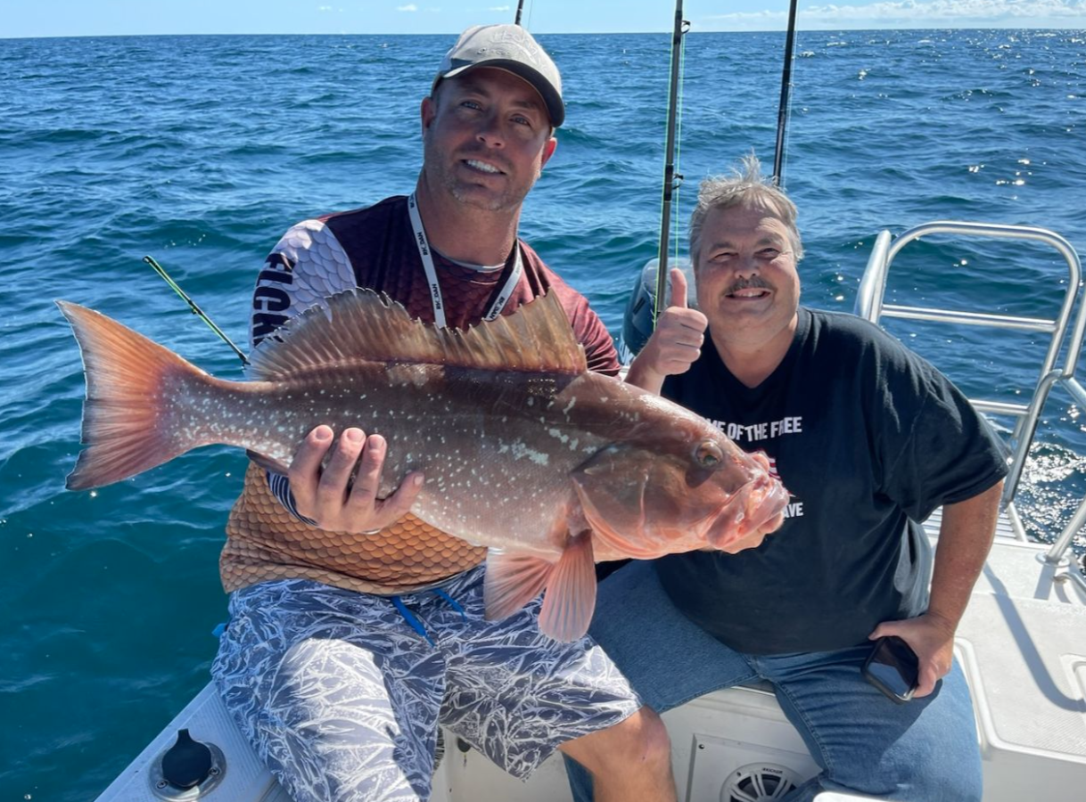 A couple enjoying a day of fishing in Florida