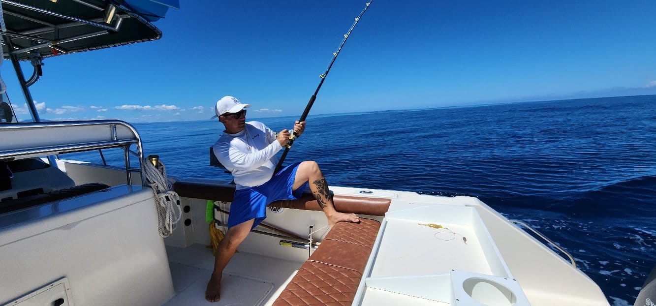 A person fishing in Fajardo, with fishing tours as the activity.