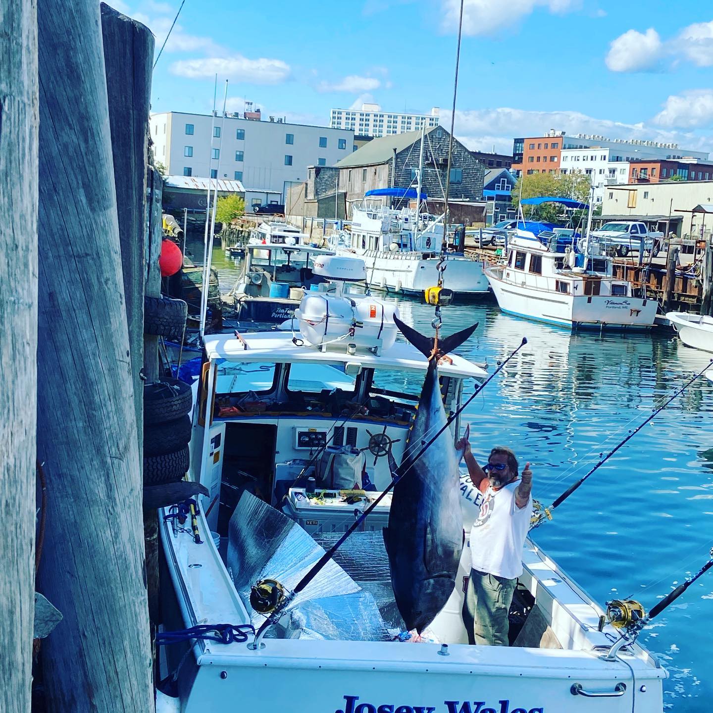 Solo angler fishing in South Freeport