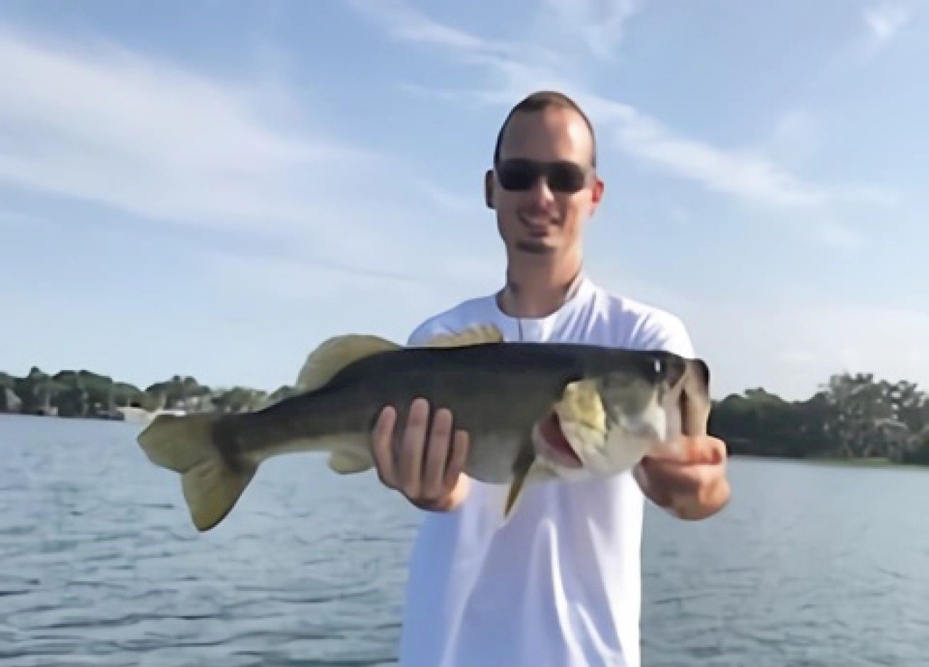 Angler with a big 24-inch fish caught in Hartwell