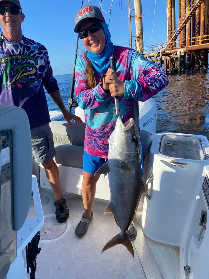 A majestic Greater Amberjack caught fishing in TX