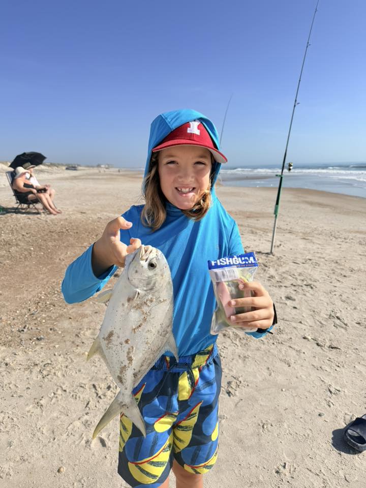 Florida Pompano caught while fishing at Fernandina Beach FL
