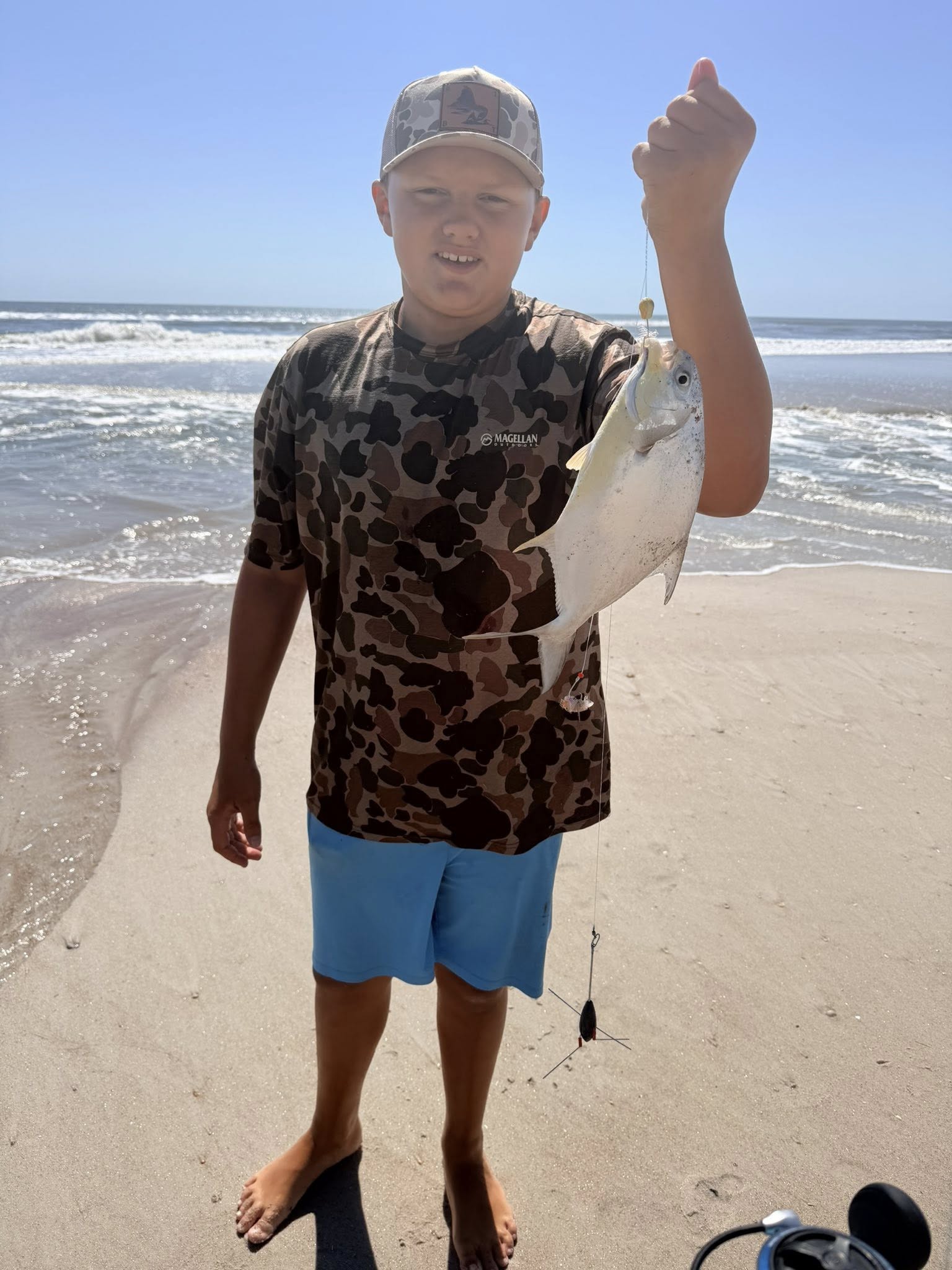 Florida Pompano caught while fishing at Fernandina Beach FL