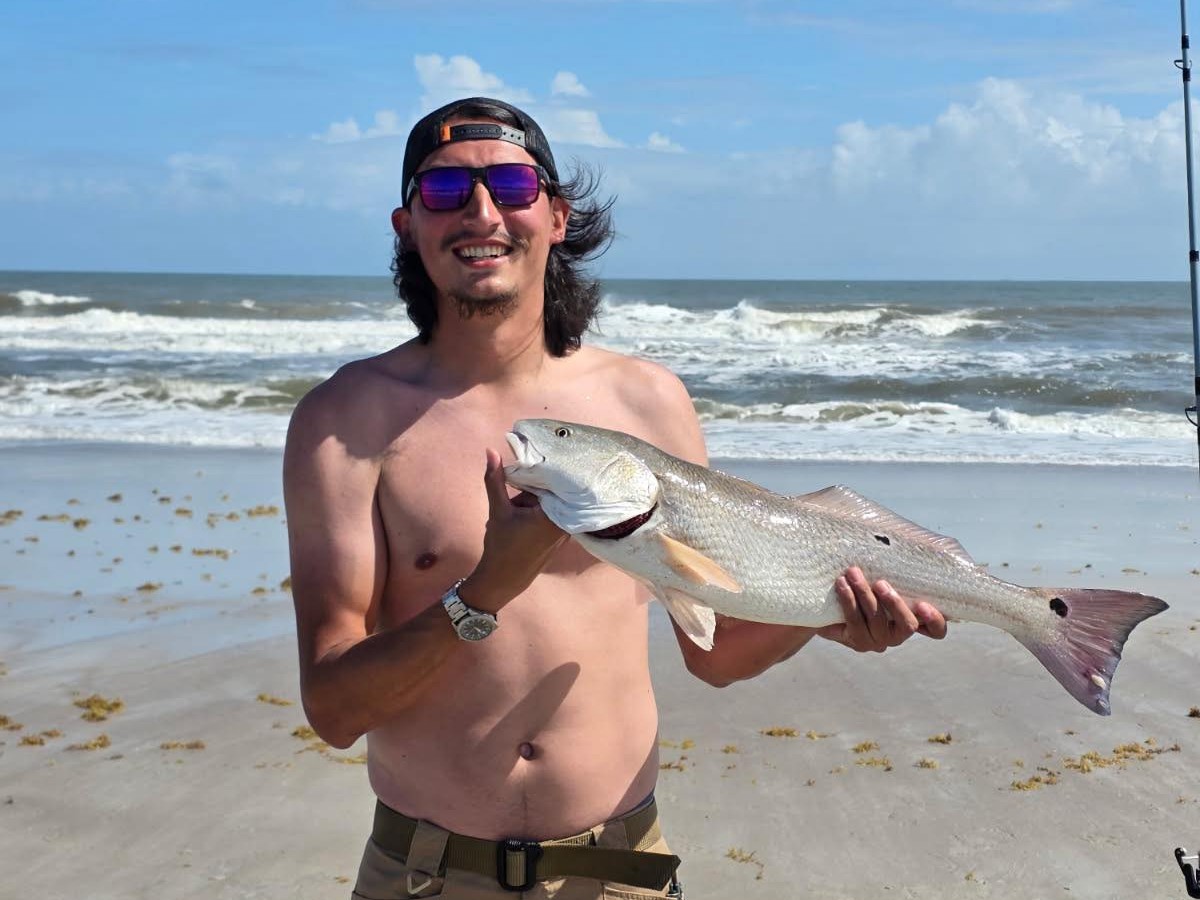 Advanced surf fishing trip with Captain Brandon Biddle on Fernandina Beach, Florida shoreline