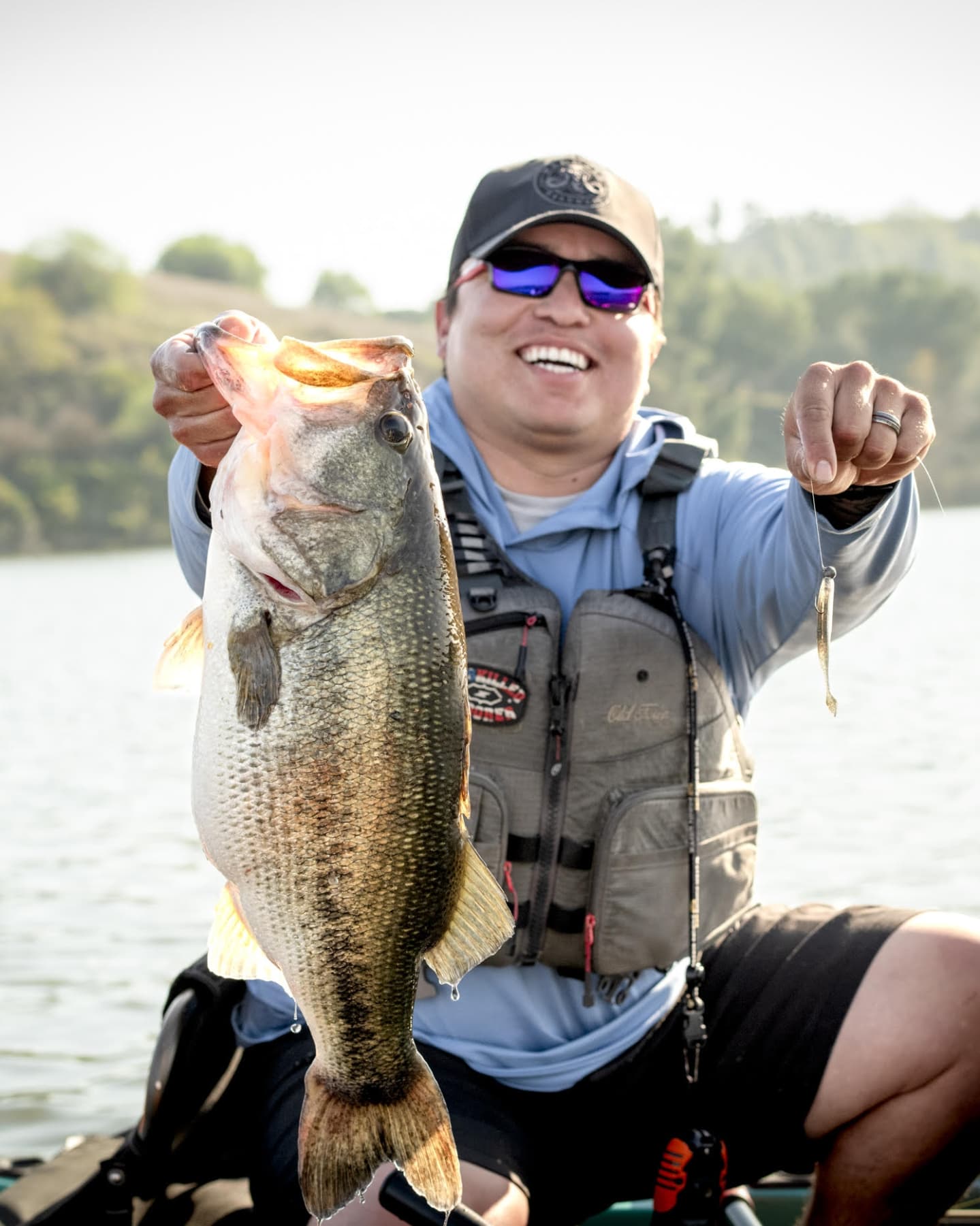 Large bass caught while fishing in Collinsville TX
