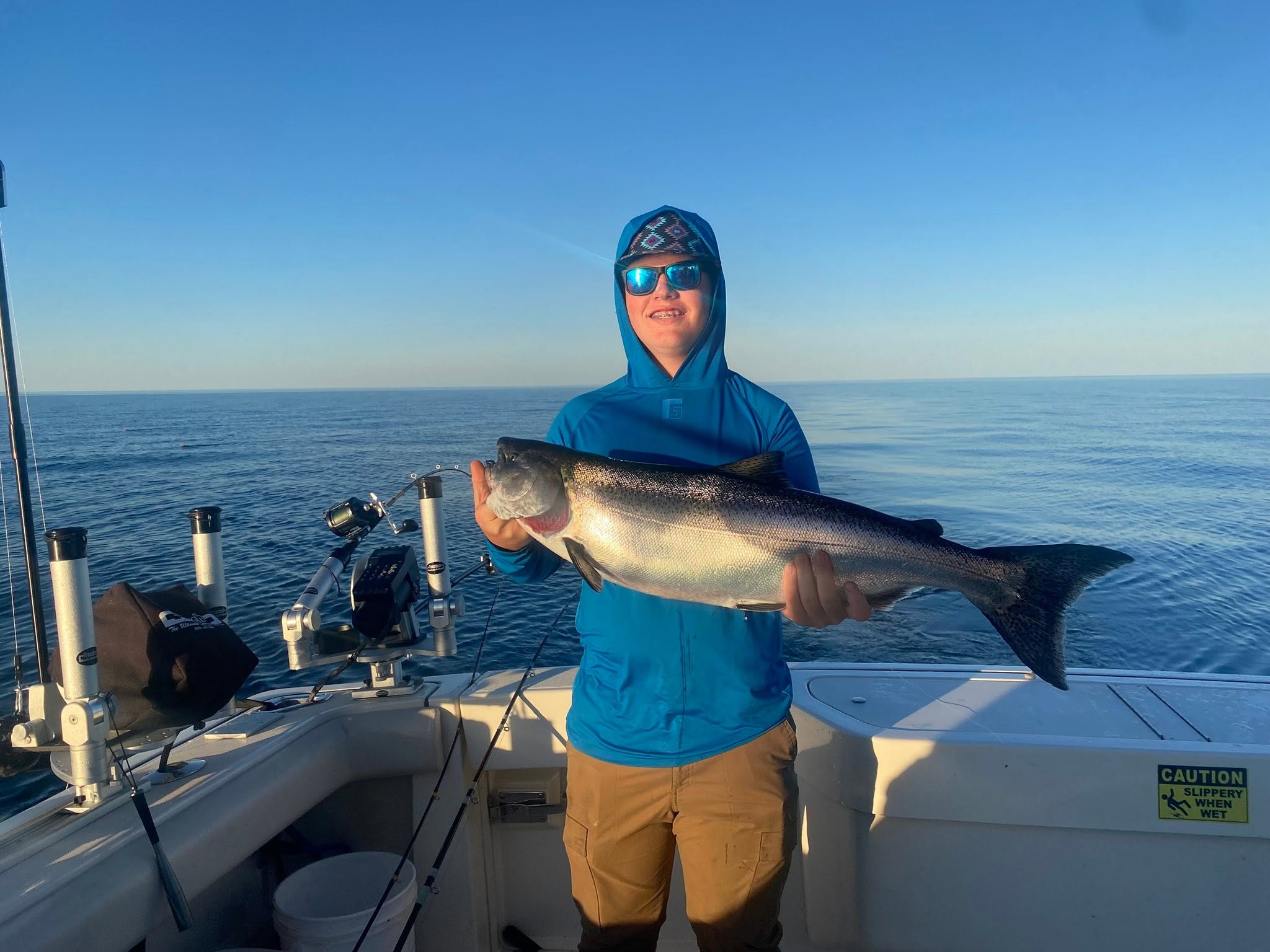 Coho salmon caught fishing in Sheboygan WI waters