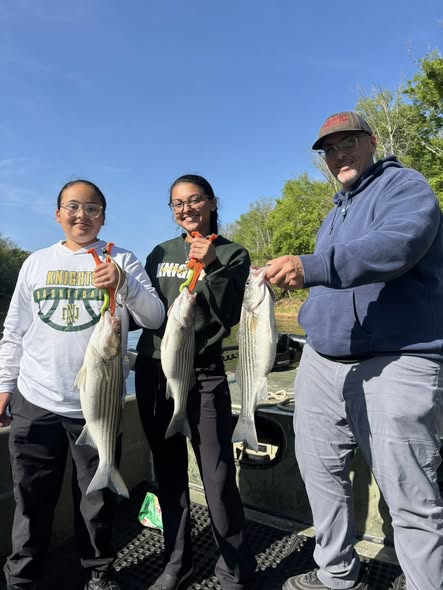 Three striped bass caught during fishing trip in Weldon NC