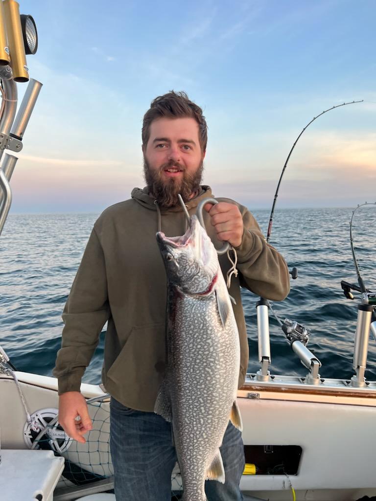 A single lake trout measuring 22 inches, caught in MI