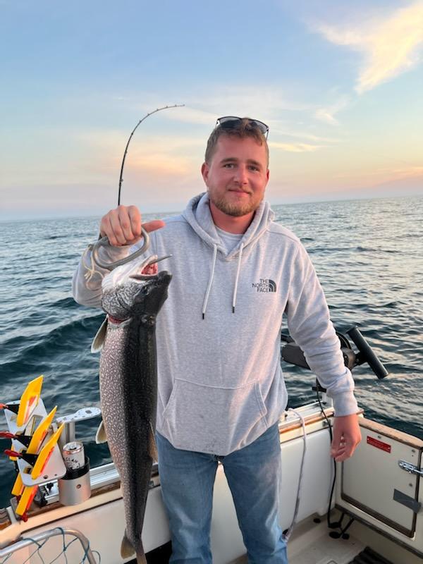 A lone angler enjoying the outdoors in Manistee