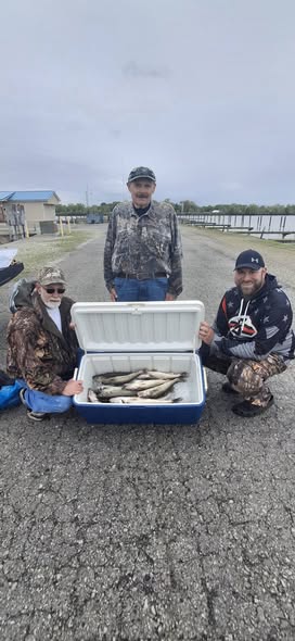 Fresh catch of fish displayed in cooler after successful fishing trip in Port Clinton OH