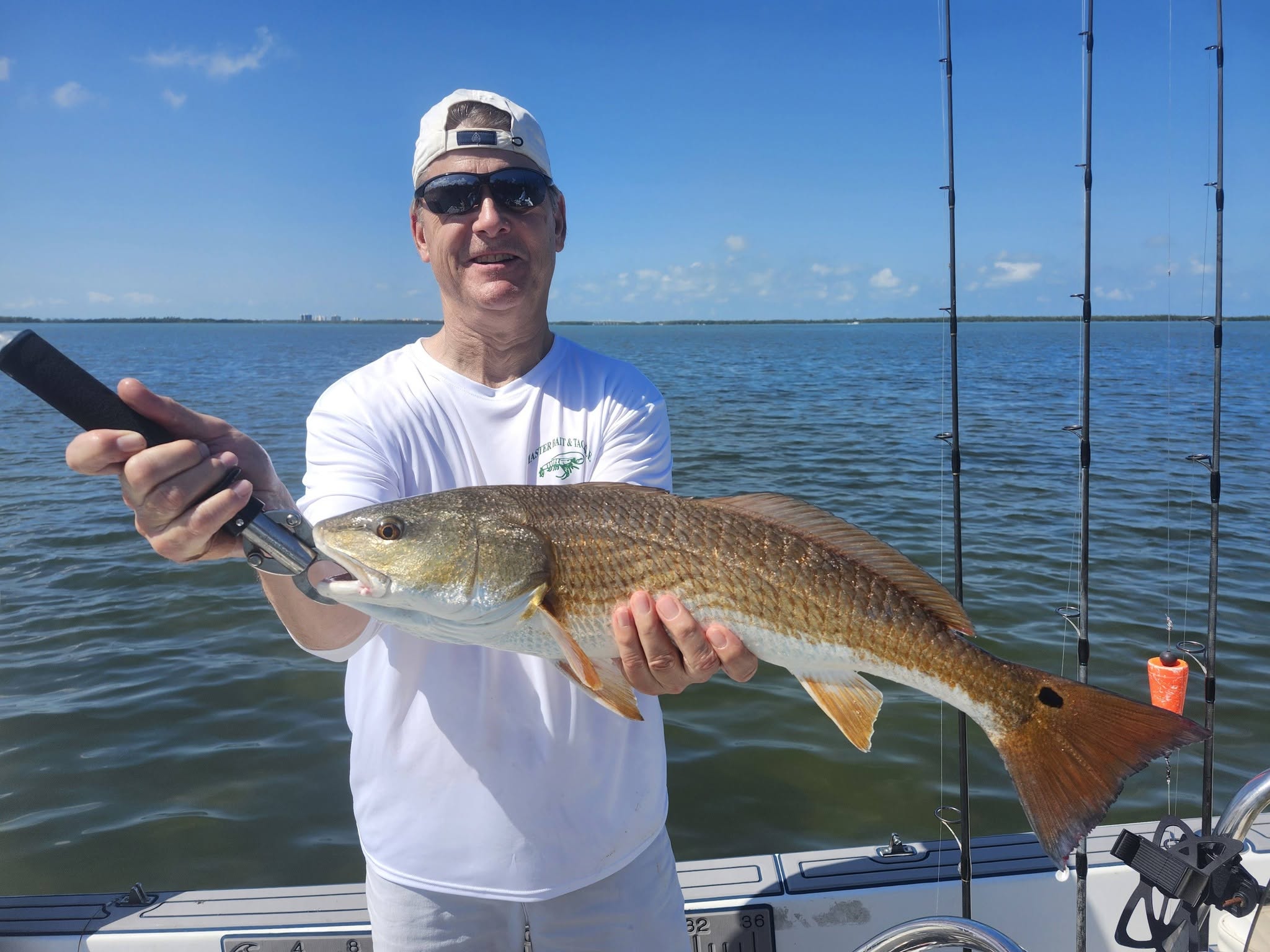 Redfish catch on fishing boat in Bonita Springs Florida waters