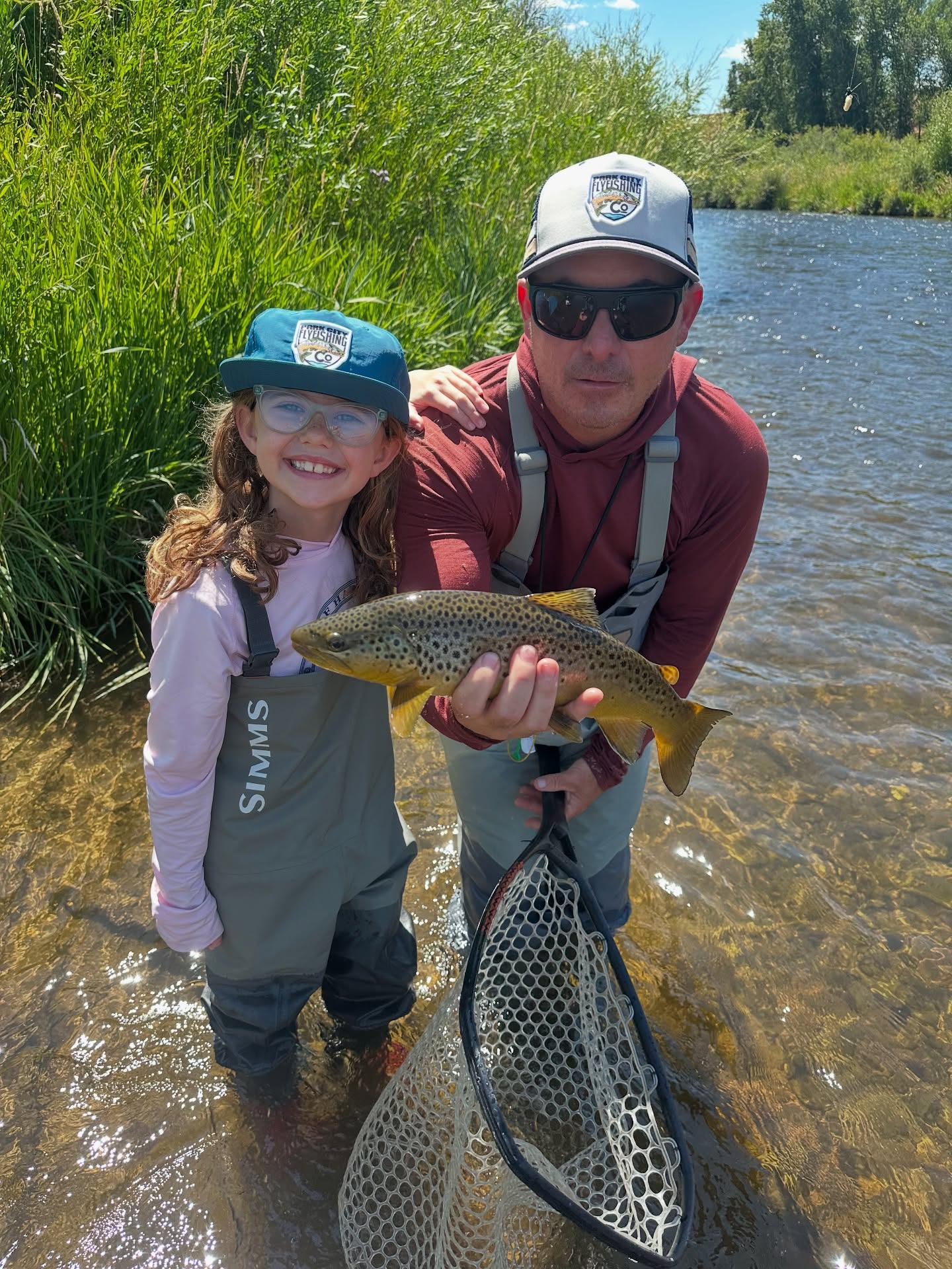 Brown trout catch during fly fishing trip in Park City Utah