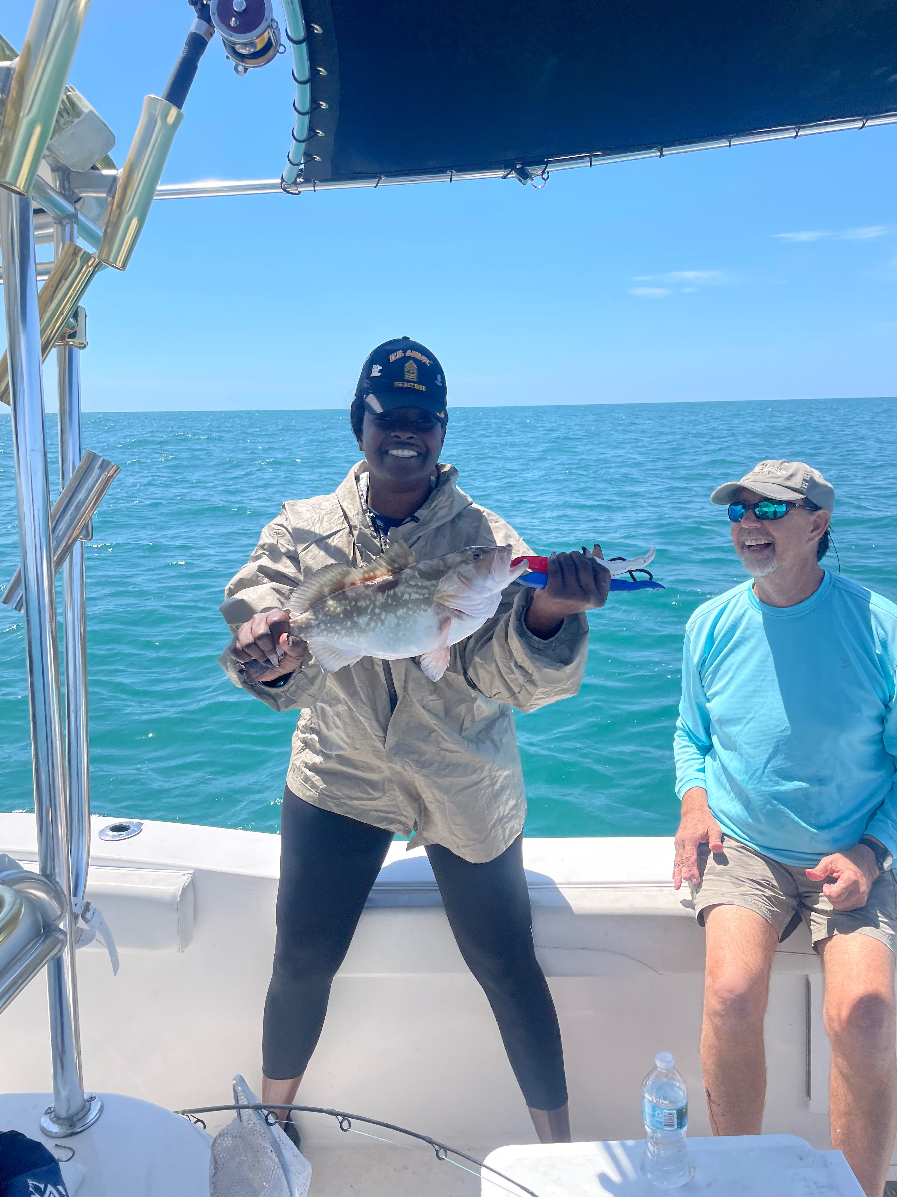A large red grouper fish caught in FL
