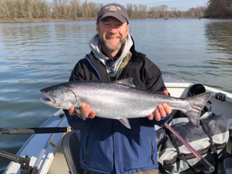 Chinook salmon caught while fishing in Portland