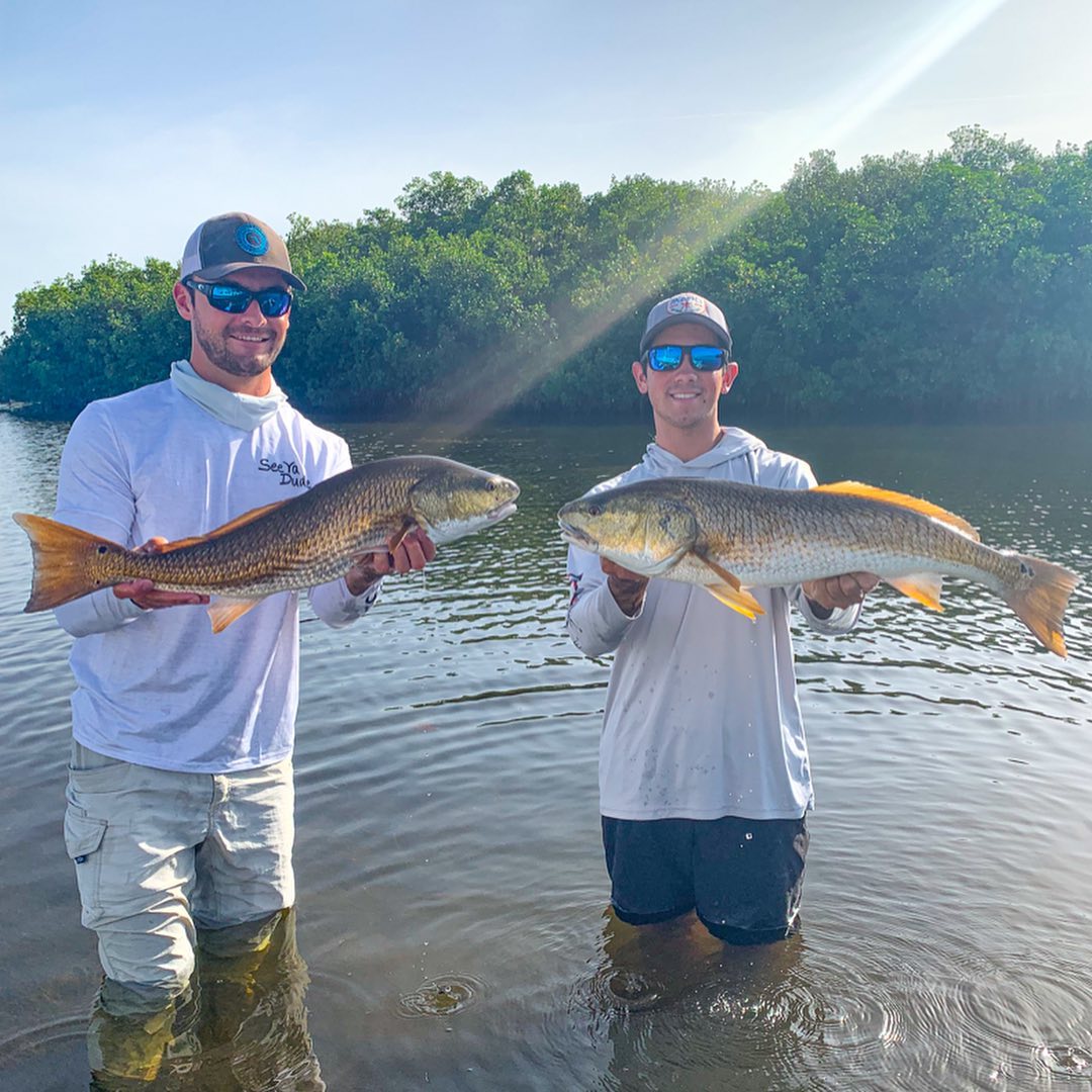 Two redfish caught while fishing in Florida