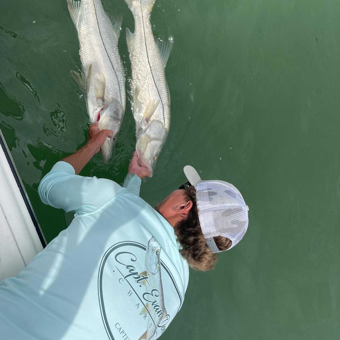 Two big snook fish caught while fishing in FL