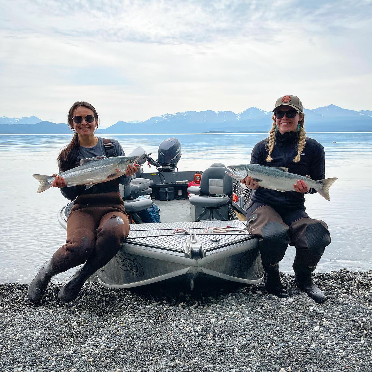 Two anglers fishing in Alaska