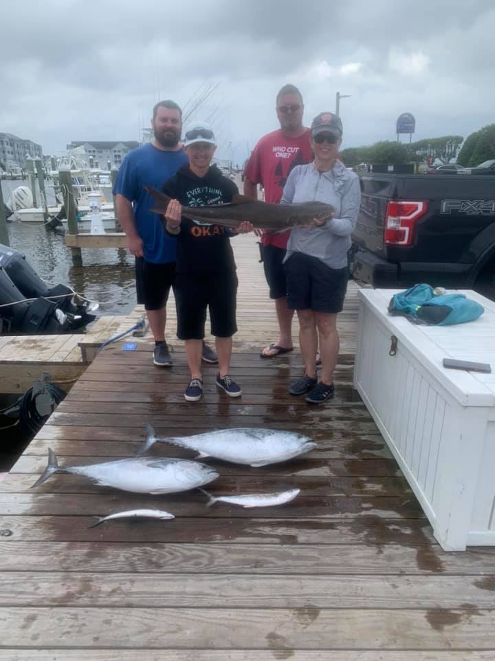 3 blackfin tuna fish caught fishing in NC