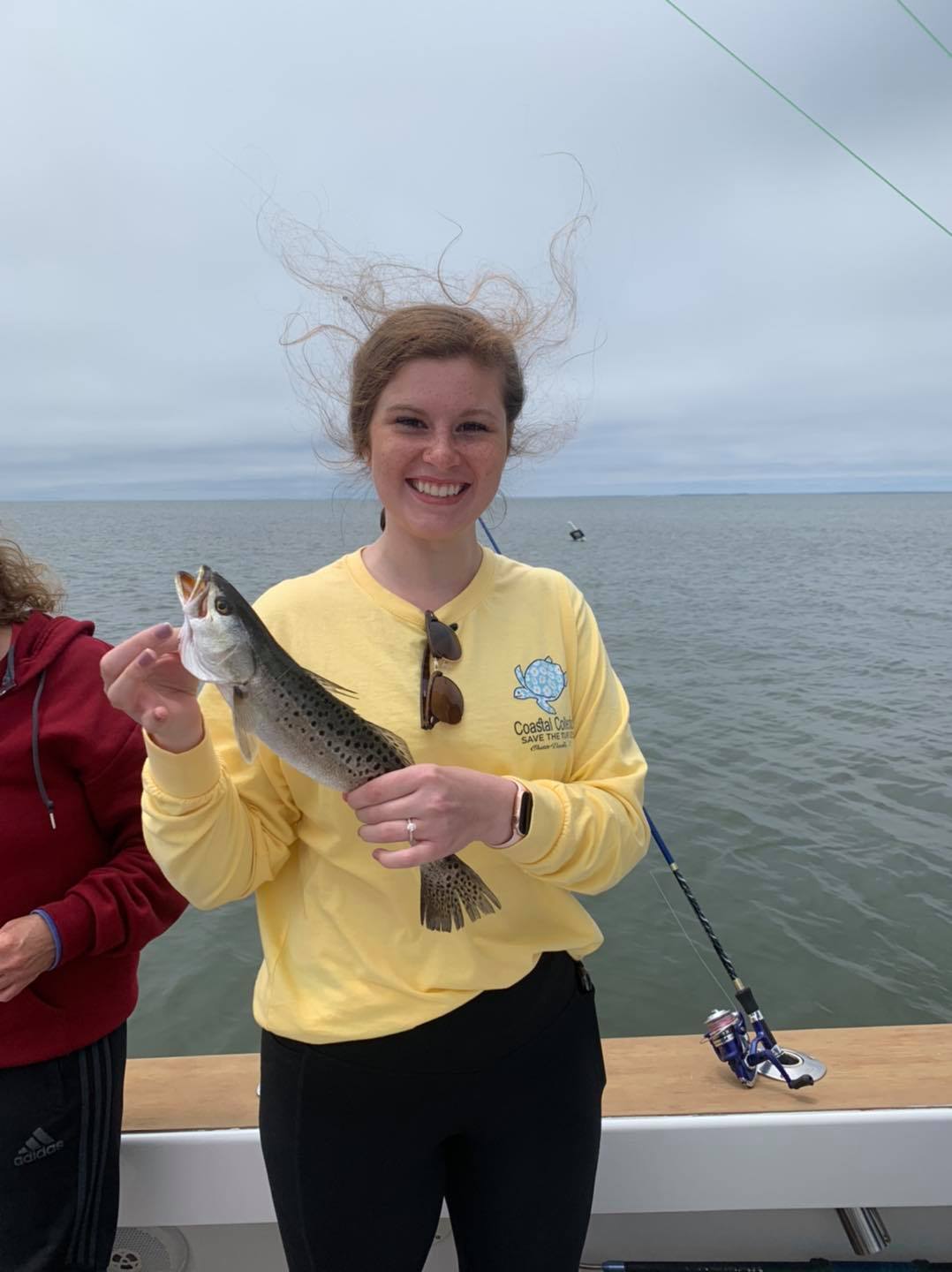 Spotted weakfish caught fishing in Manteo