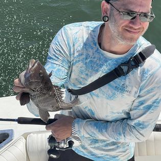 One angler enjoying a fishing tour in Belmar