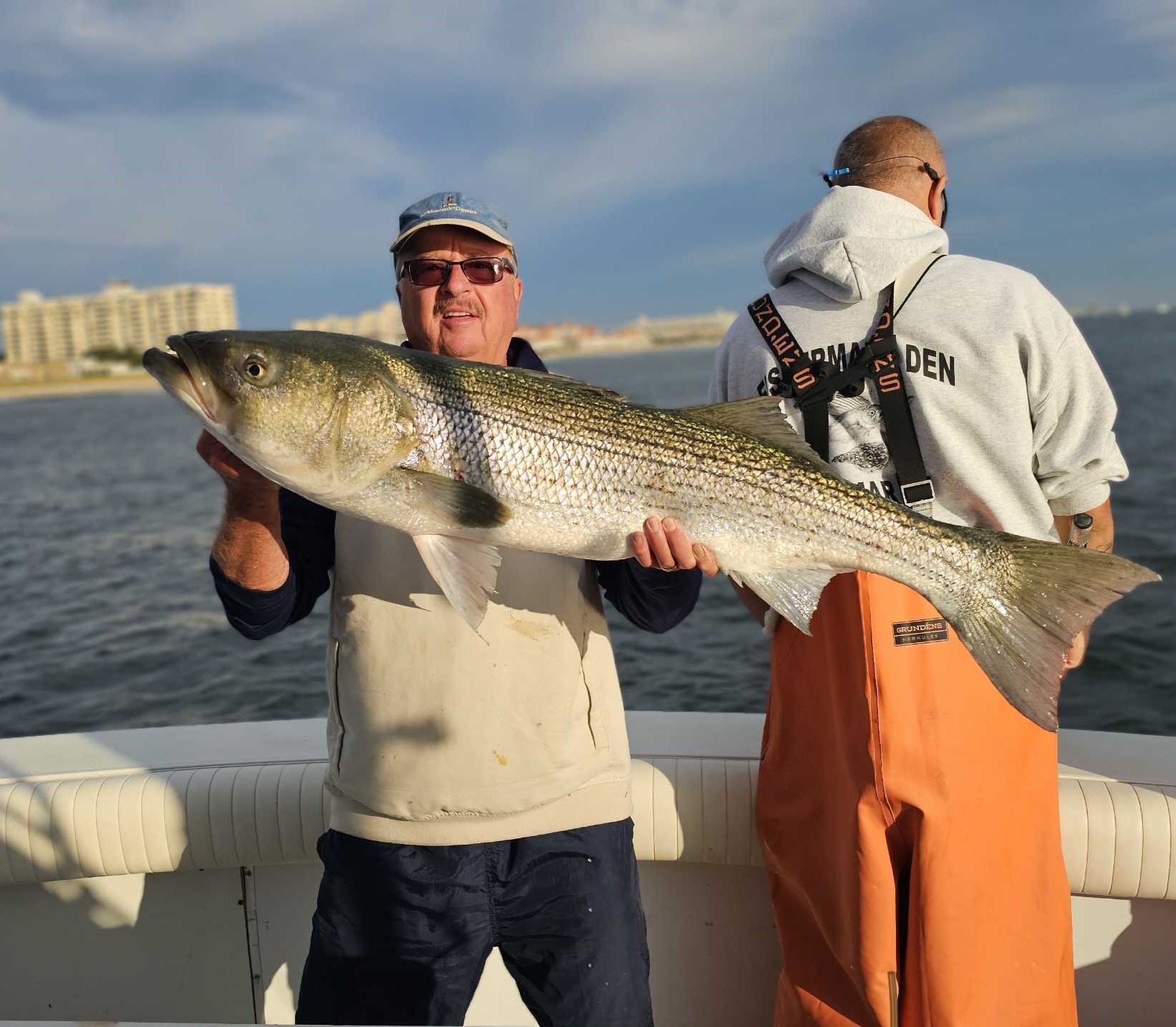 Striped bass fishing in Belmar