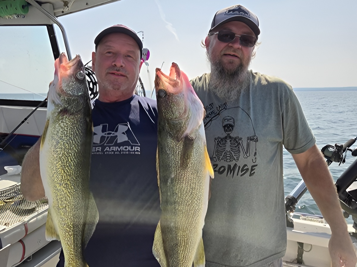 Lake Erie walleye fishing charter boat with Captain Herman, 4-hour afternoon trip for 2 guests