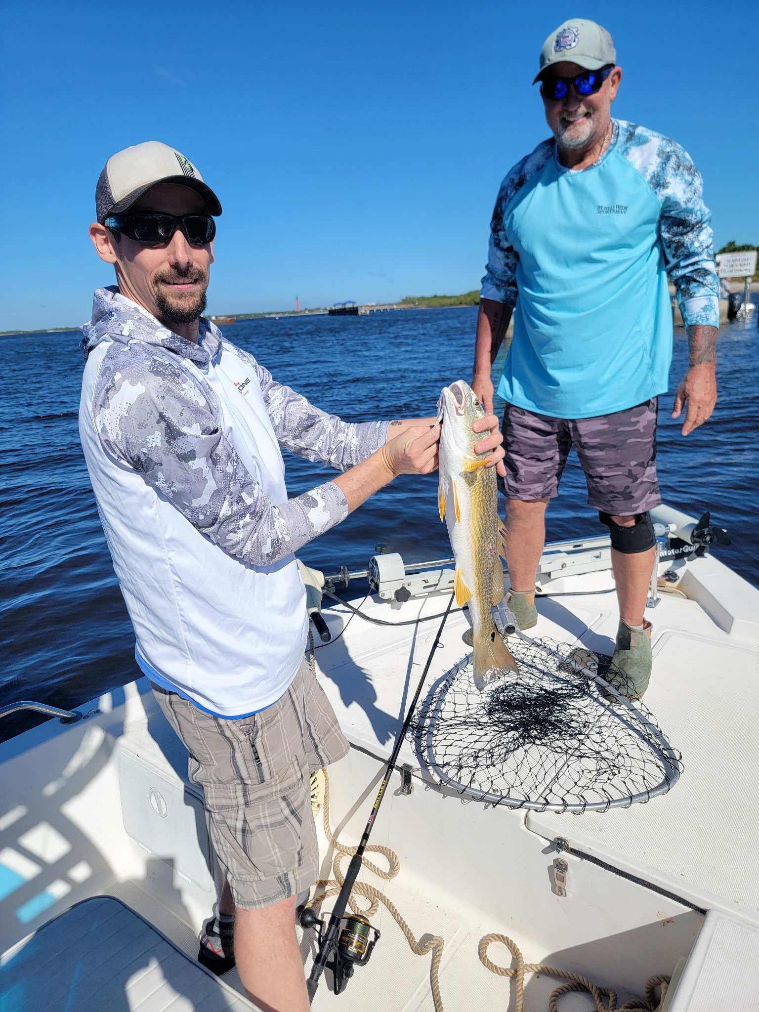 Redfish caught during fishing charter in Ponce Inlet FL waters