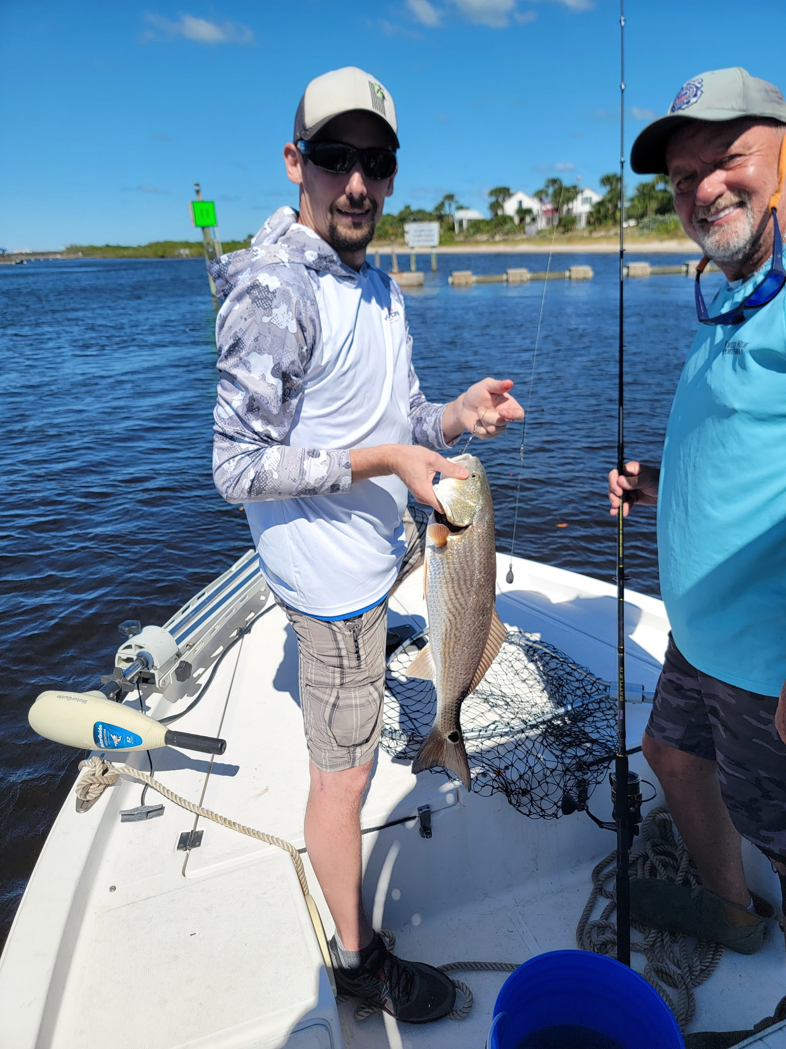 Redfish caught during fishing charter in Ponce Inlet FL