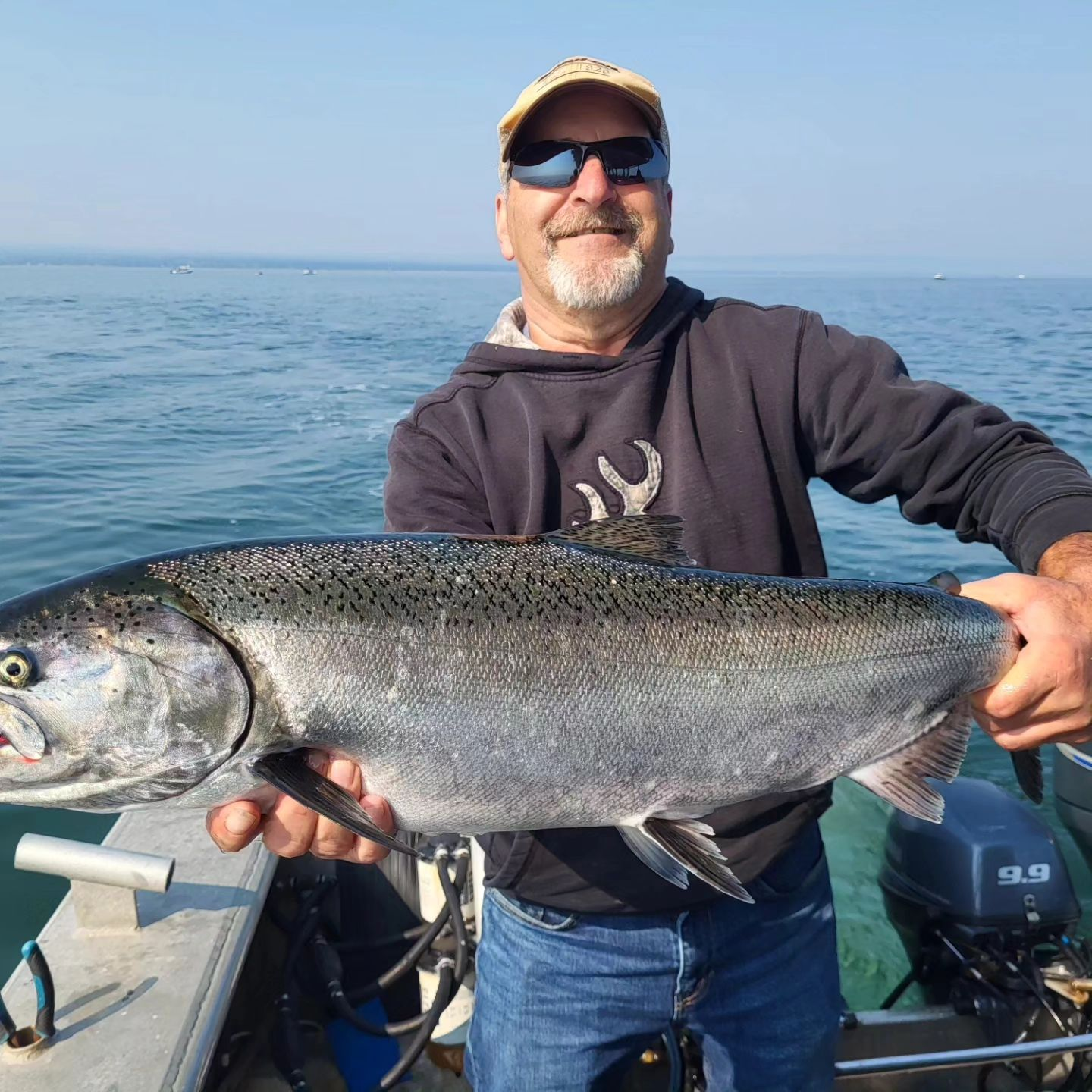 Chinook salmon, 28 inches long, caught fishing in BC