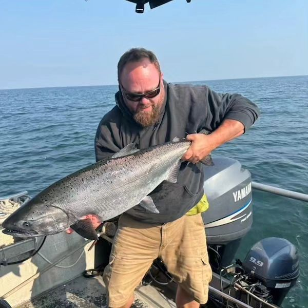 One fisherman with a catch in Campbell River