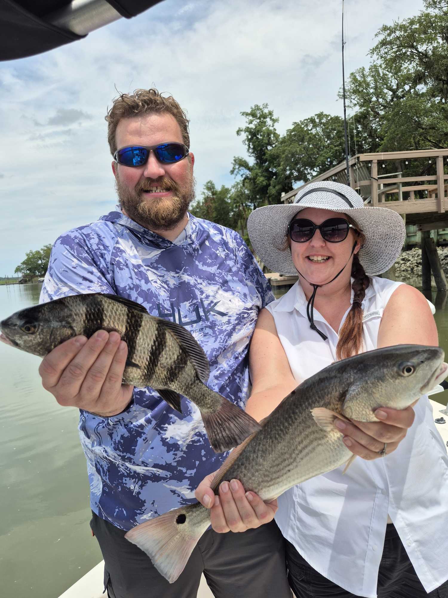 Black drum and redfish caught fishing in Hilton Head Island SC