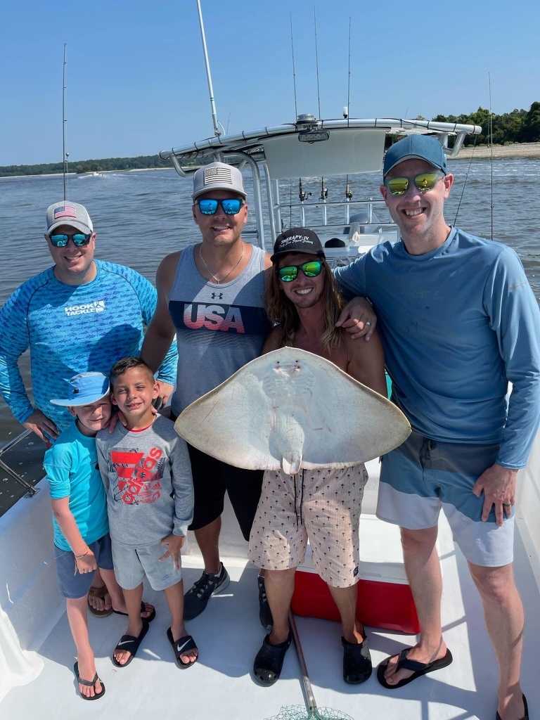 Group of 6 people fishing in SC