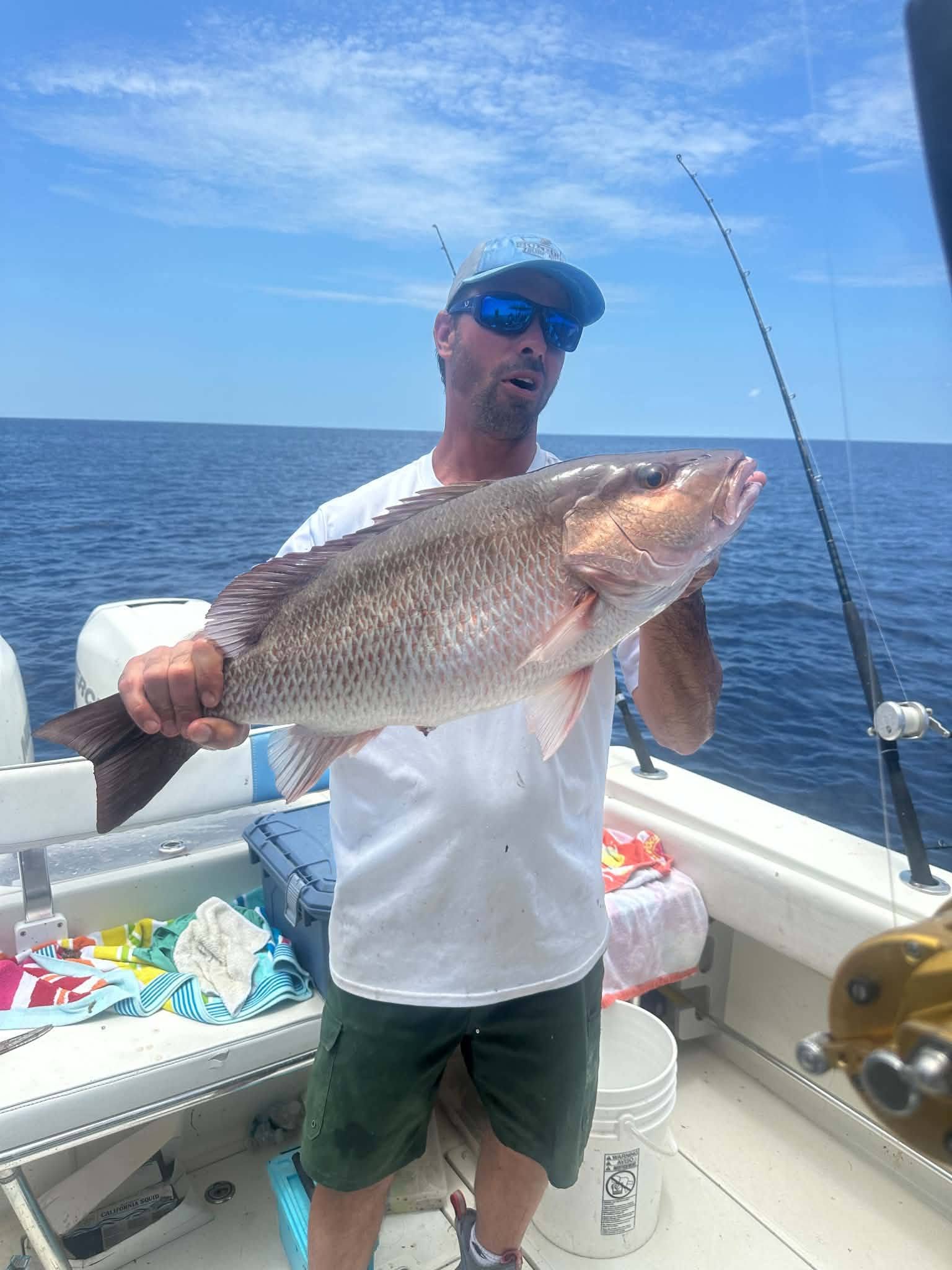 Grey snapper catch on fishing boat in Fort Pierce FL