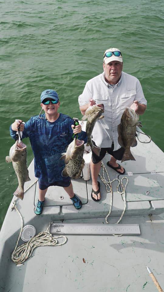 Three gag grouper fish caught in Hudson