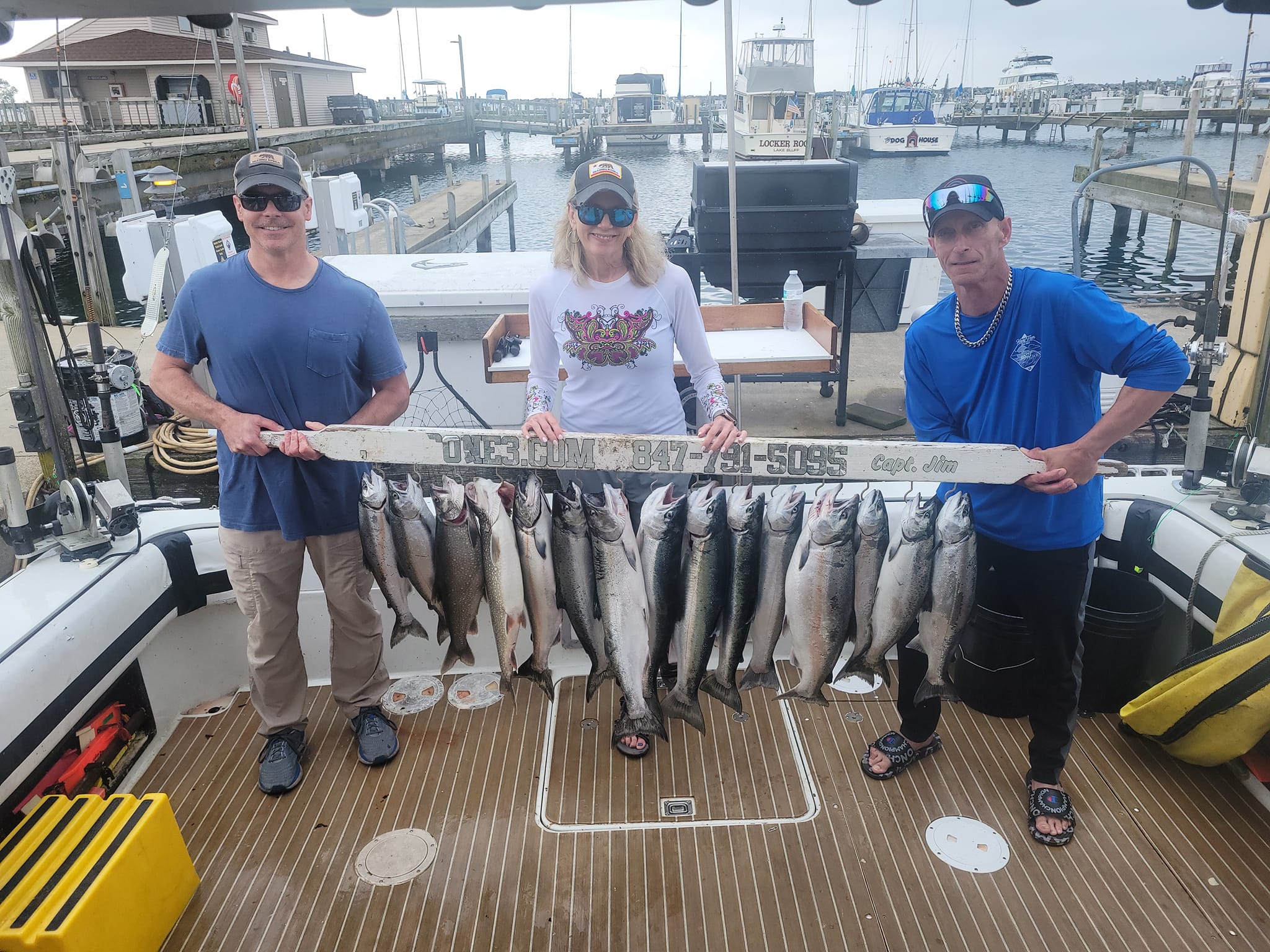 6 rainbow trout caught in Waukegan while fishing