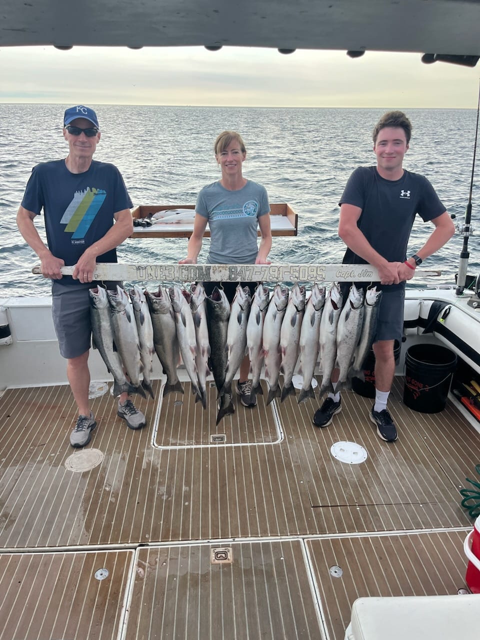 Three anglers fishing in Waukegan