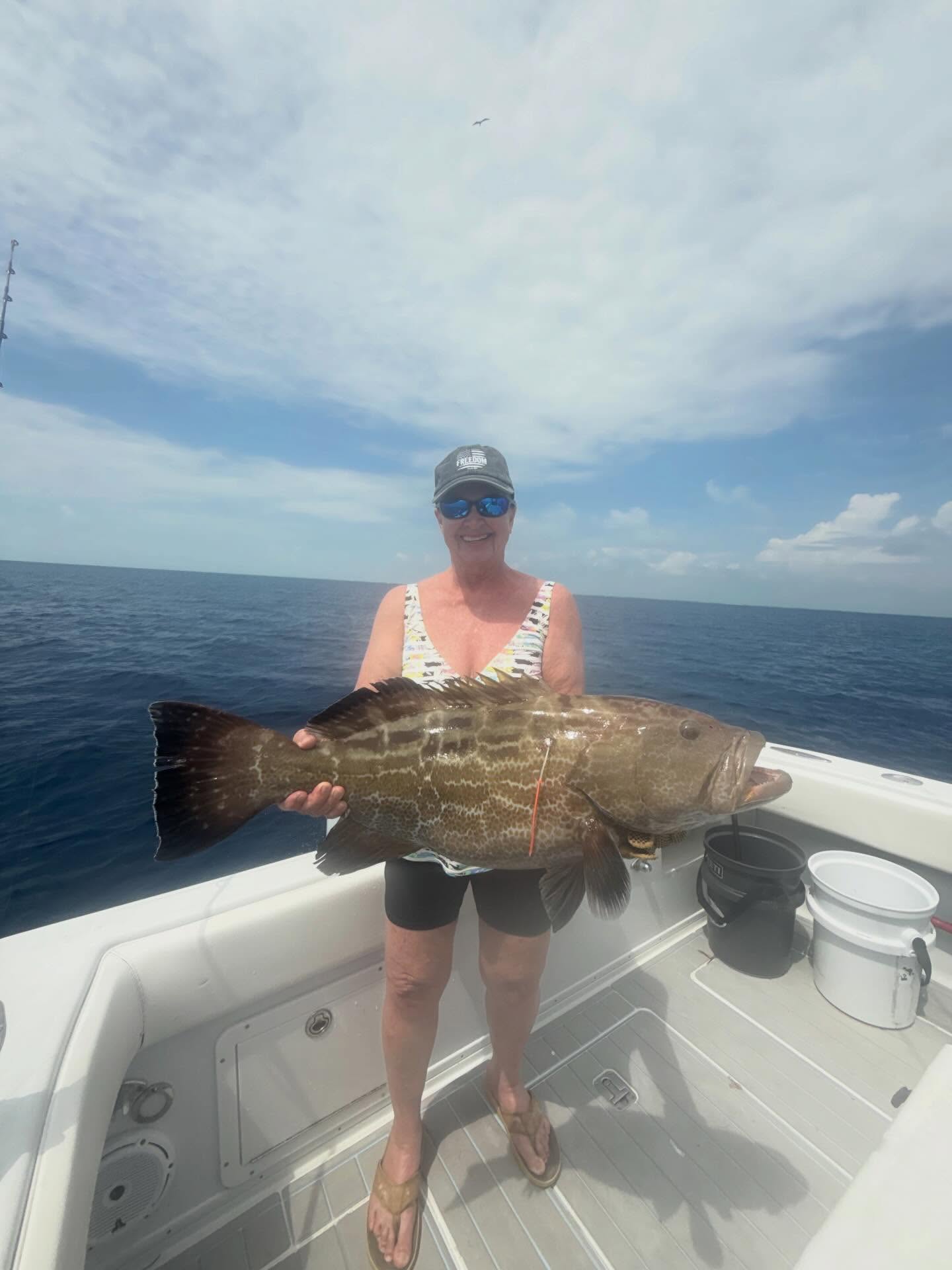 Black grouper caught while fishing in Tavernier FL