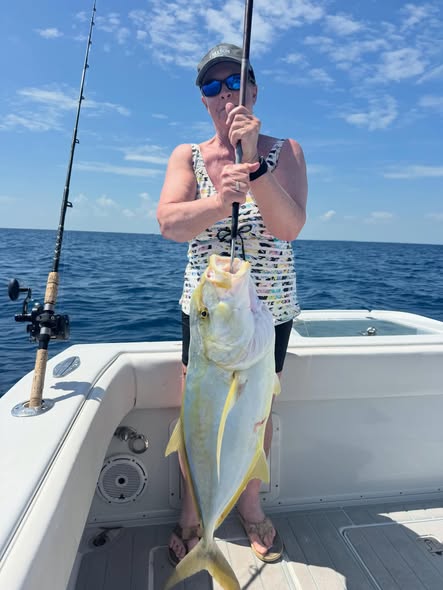 Large mahi-mahi fish caught while deep sea fishing off Tavernier FL