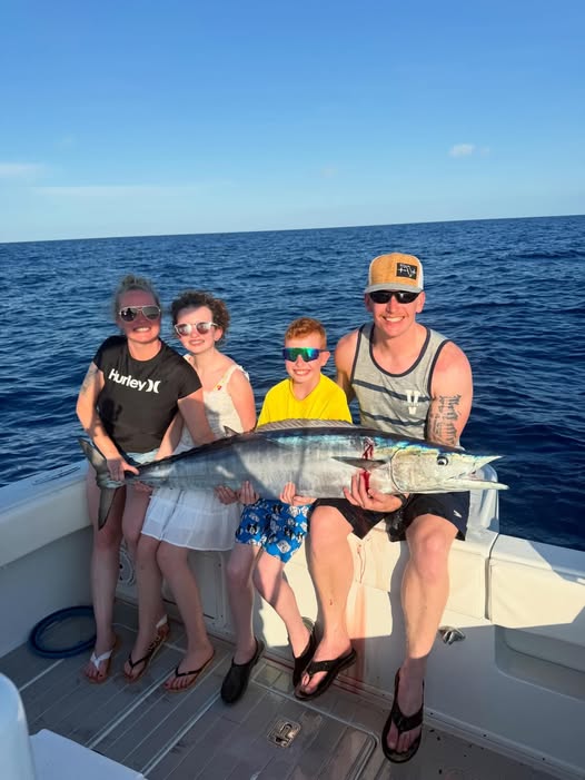 Freshly caught wahoo fish displayed on fishing boat in Tavernier FL