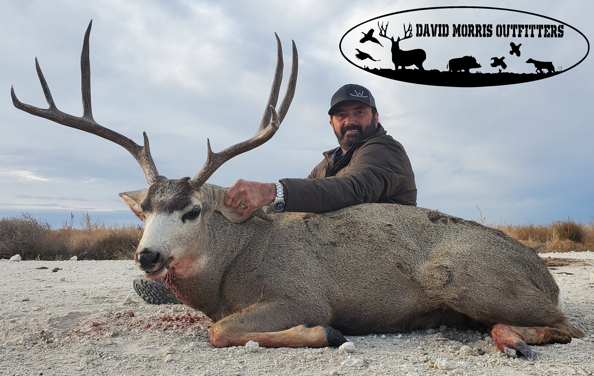 Successful mule deer hunt in Alba TX showing trophy buck with large antlers