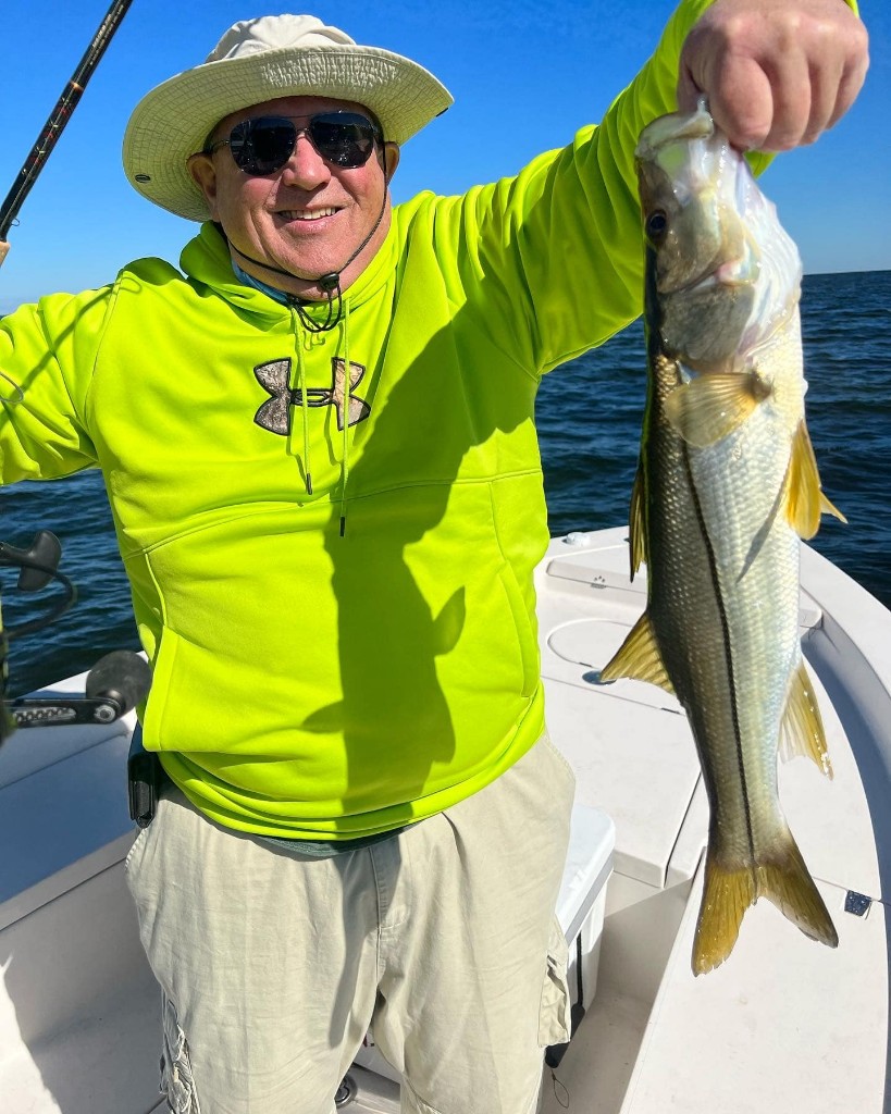 A single snook fish caught in FL during a fishing trip