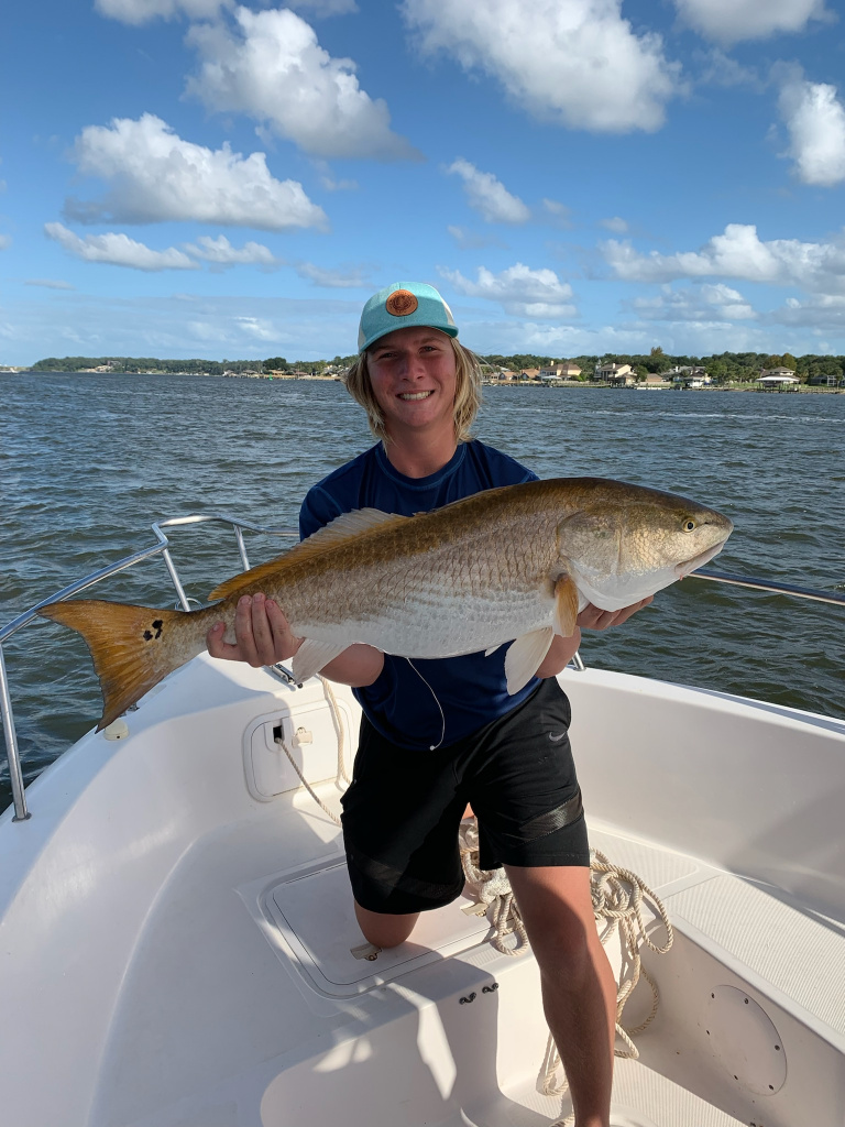 A redfish measuring 32 inches caught in Jacksonville