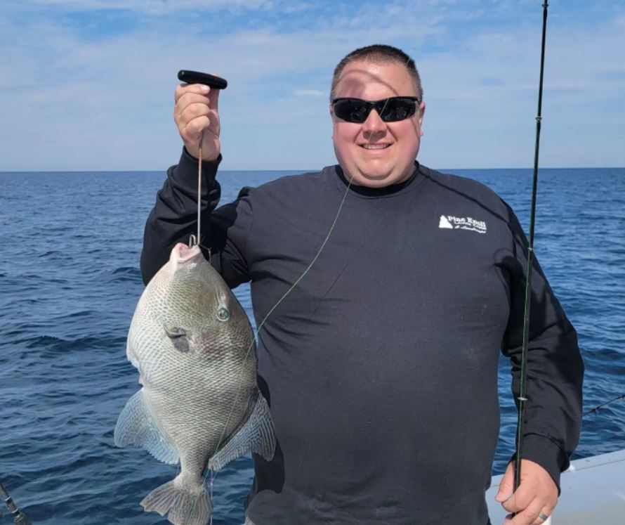 A single grey triggerfish caught in Gulf Shores