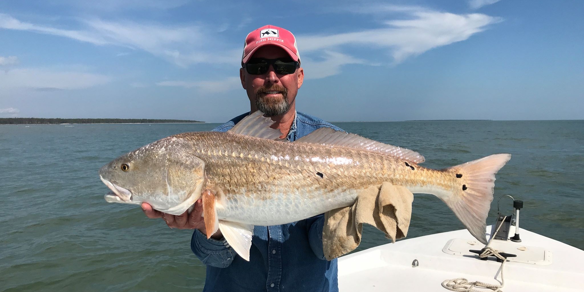 Captain Rudy's 3-hour inshore fishing charter boat on Apalachicola Bay, Florida for redfish & trout