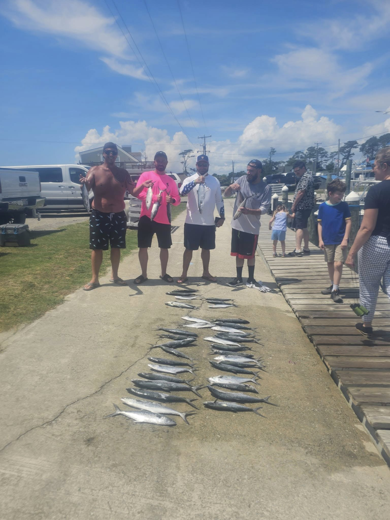 Group of 7 people fishing in North Carolina
