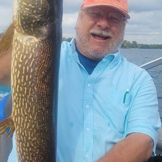 Successful catch of a Northern Pike fish in Spring Park