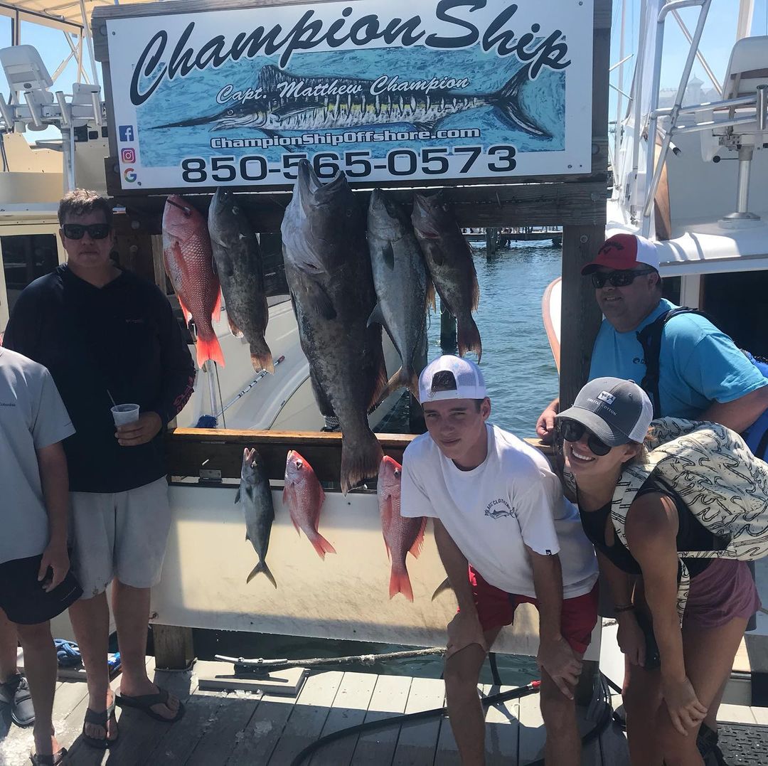 10 Gag Grouper fish caught in Destin