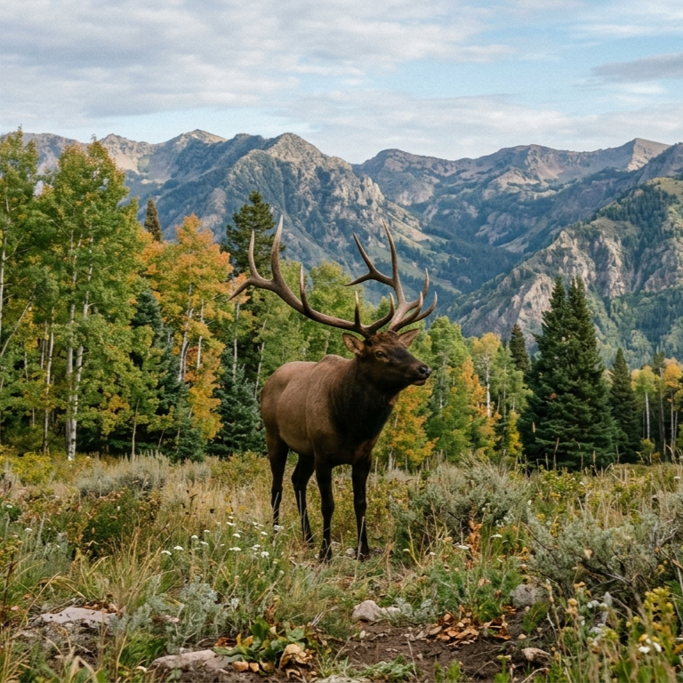 Utah elk hunting guide with hunter on 1.3 million acres public land targeting spike bulls and cows