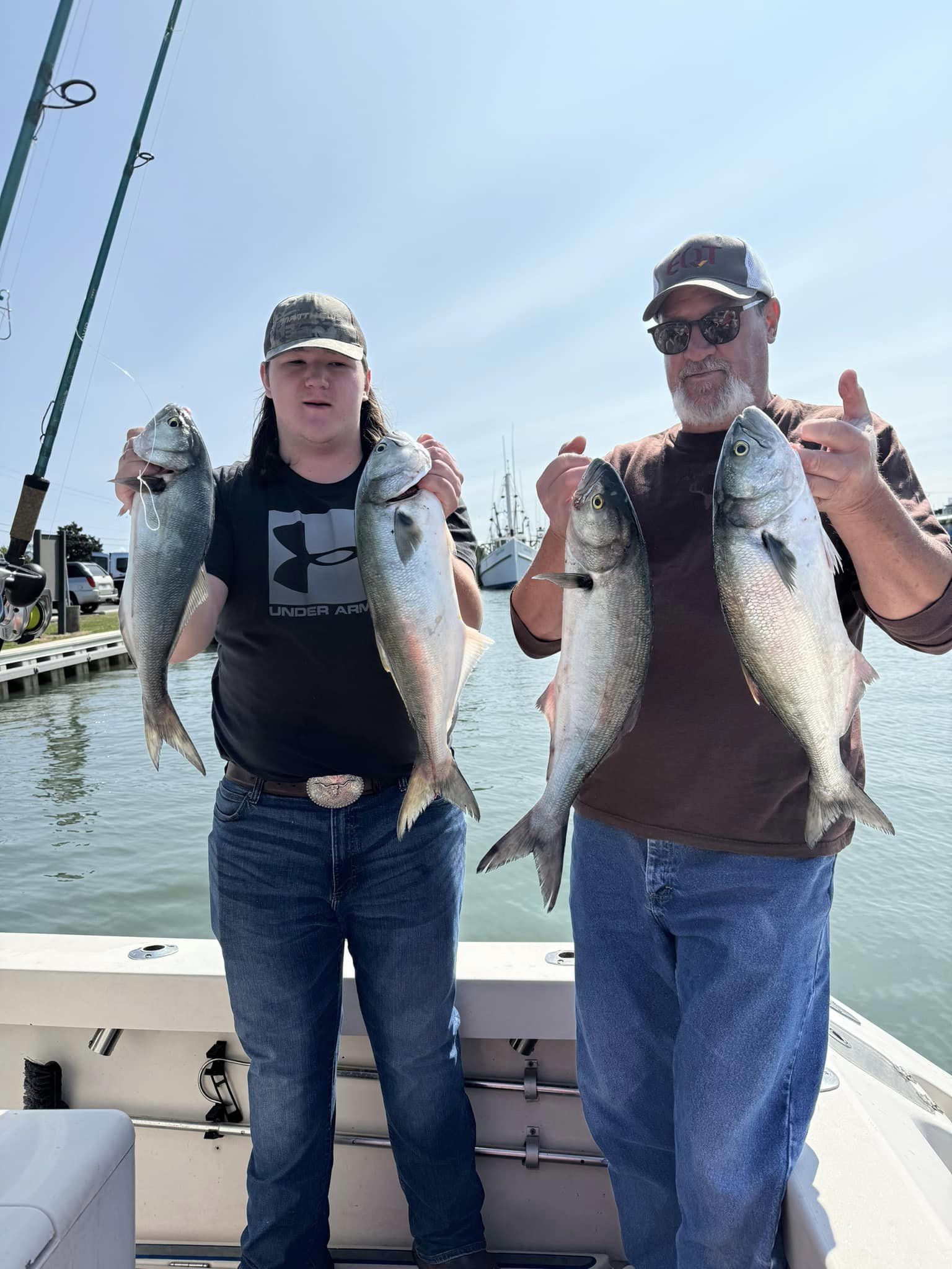 4 bluefish caught while fishing in Maryland